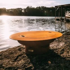 Fire Pit Art Magnum 54-Inch Handcrafted Carbon Steel Gas Fire Pit -Dimplex Officials fire pit art magnum 54 inch handcrafted carbon steel gas fire pit natural gas match lit with lid magnum lid fpa mls120 ng 614405515689 28853342470238