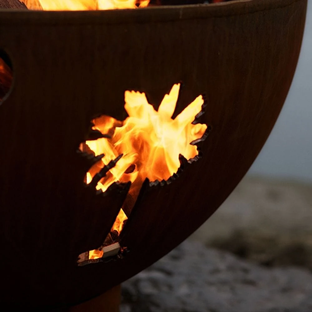 Fire Pit Art Tropical Moon 36-Inch Handcrafted Carbon Steel Gas Fire Pit 8 Fire Pit Art Tropical Moon 36-Inch Handcrafted Carbon Steel Gas Fire Pit - Image 8