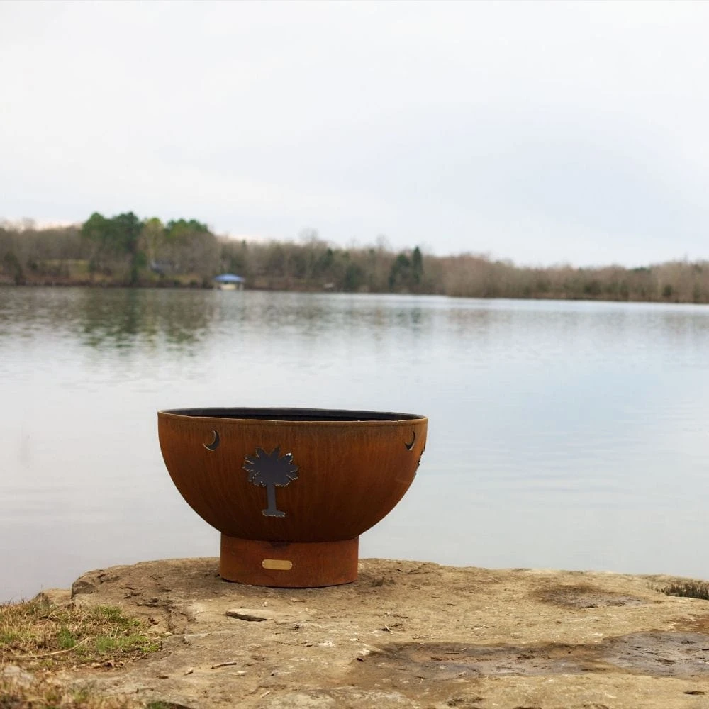 Fire Pit Art Tropical Moon 36-Inch Handcrafted Carbon Steel Gas Fire Pit 4 Fire Pit Art Tropical Moon 36-Inch Handcrafted Carbon Steel Gas Fire Pit - Image 4