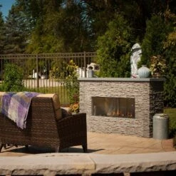 Firegear Kalea Bay Outdoor Linear Vent Free Gas Fireplace With LED Lights -Dimplex Officials firegear firegear kalea bay free standing outdoor linear gas fireplace with led lights 28355679879262
