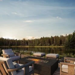 Firegear Sanctuary Rectangular Concrete Gas Fire Pit Table -Dimplex Officials firegear firegear sanctuary 56 rectangular concrete gas fire pit table 28356928045150