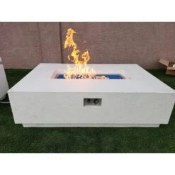 Firegear Sanctuary Rectangular Concrete Gas Fire Pit Table -Dimplex Officials firegear firegear sanctuary 56 rectangular concrete gas fire pit table arctic push button tmsi 28094137729118