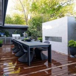 Firegear Kalea Bay Outdoor Linear Vent Free Gas Fireplace With LED Lights -Dimplex Officials firegear kalea bay outdoor linear vent free gas fireplace with led lights 29625583435870