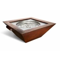 HPC 40-Inch Sedona Square Copper Gas Fire And Water Bowl