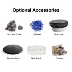 HPC Round Bowl Gas Fire Pit Insert With Match Lit Ignition -Dimplex Officials hpc round bowl gas fire pit insert with match lit ignition 30386896633950