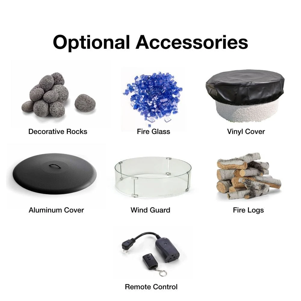 HPC Round Bowl Gas Fire Pit Insert With On/Off Electronic Ignition And Standard Burner 4 HPC Round Bowl Gas Fire Pit Insert With On/Off Electronic Ignition And Standard Burner - Image 4