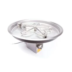 HPC Round Bowl Gas Fire Pit Insert With Hi/Lo Electronic Ignition And Standard Burner