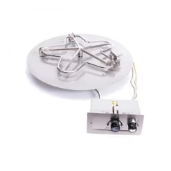 HPC Round Flat Gas Fire Pit Insert With Push Button Ignition