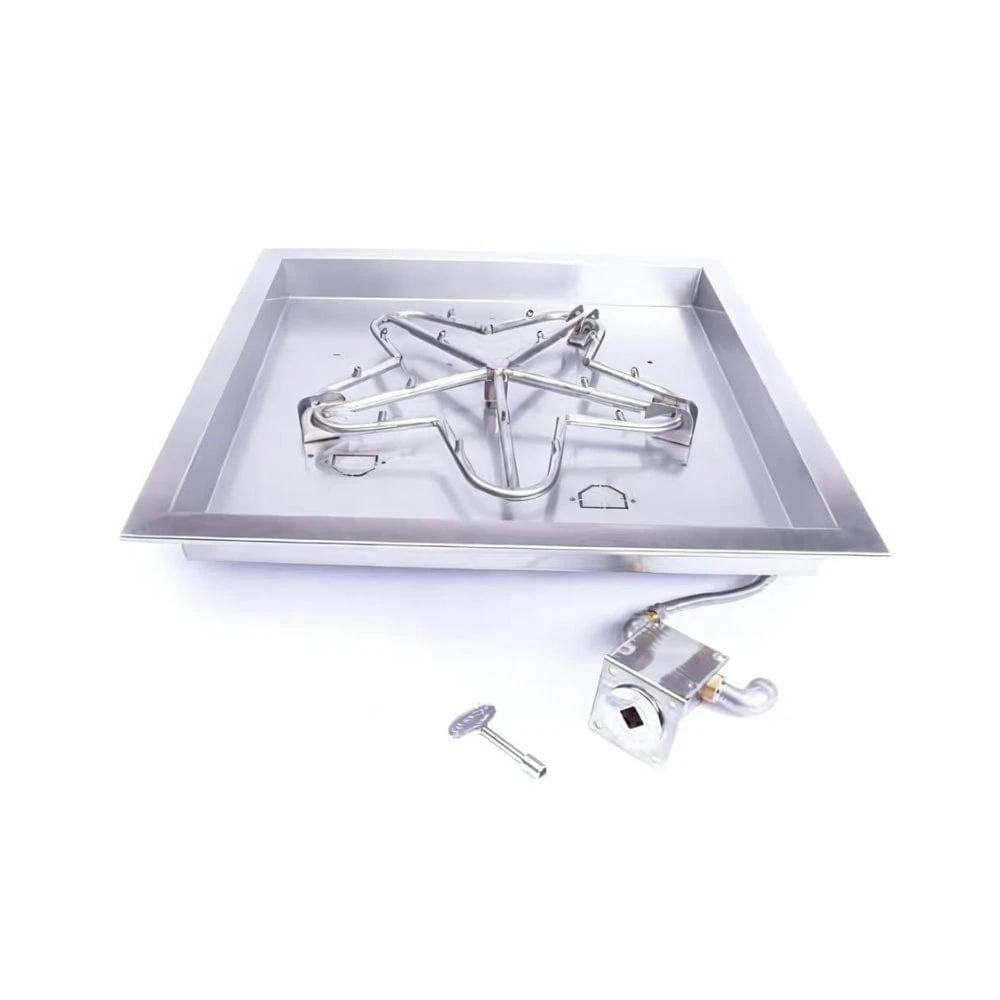 HPC Square Bowl Gas Fire Pit Insert With Match Lit Ignition 1 HPC Square Bowl Gas Fire Pit Insert With Match Lit Ignition