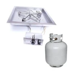 HPC Square Flat Gas Fire Pit Insert With Push Button Ignition -Dimplex Officials hpc square flat gas fire pit insert with push button ignition 30337138917470