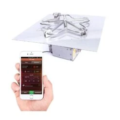 HPC Square Flat Gas Fire Pit Insert With Hi/Lo Electronic Ignition And Standard Burner -Dimplex Officials hpc square flat standard gas fire pit insert with hi lo smart electronic ignition 30336931659870