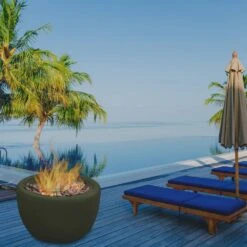 Modern Blaze 27-Inch Round Concrete Fire Bowl -Dimplex Officials modern blaze 27 inch round concrete fire bowl 29502868193374