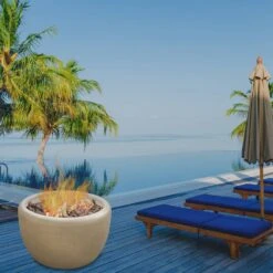 Modern Blaze 27-Inch Round Concrete Fire Bowl -Dimplex Officials modern blaze 27 inch round concrete fire bowl 29502868488286