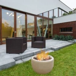 Modern Blaze 27-Inch Round Concrete Fire Bowl -Dimplex Officials modern blaze 27 inch round concrete fire bowl 29502868717662