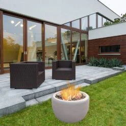 Modern Blaze 27-Inch Round Concrete Fire Bowl -Dimplex Officials modern blaze 27 inch round concrete fire bowl 29502868750430