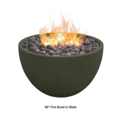 Modern Blaze 36-Inch Round Concrete Fire Bowl -Dimplex Officials modern blaze 36 inch round concrete fire bowl 29701290721374