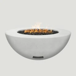Modern Blaze 42-Inch Round Concrete Gas Fire Bowl With Match Lit Ignition