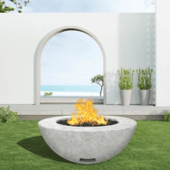 Modern Blaze 42-Inch Round Concrete Gas Fire Bowl With Match Lit Ignition -Dimplex Officials modern blaze 42 inch round concrete gas fire bowl with match lit ignition 29282589966430