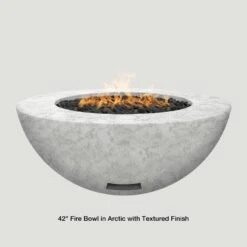 Modern Blaze 42-Inch Round Concrete Gas Fire Bowl With Match Lit Ignition -Dimplex Officials modern blaze 42 inch round concrete gas fire bowl with match lit ignition 29701344133214