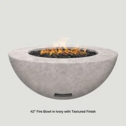Modern Blaze 42-Inch Round Concrete Gas Fire Bowl With Match Lit Ignition -Dimplex Officials modern blaze 42 inch round concrete gas fire bowl with match lit ignition 29701344460894
