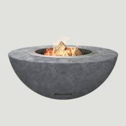 Modern Blaze 42-Inch Smokeless Round Concrete Fire Bowl -Dimplex Officials modern blaze 42 inch smokeless round concrete fire pit 29749142323294