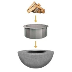 Modern Blaze 42-Inch Smokeless Round Concrete Fire Bowl -Dimplex Officials modern blaze 42 inch smokeless round concrete fire pit 29749161230430