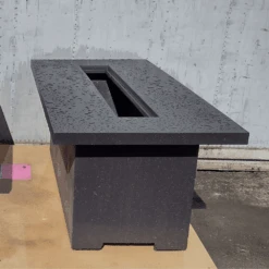 Modern Blaze Aleutian Islands Dining Height Fire Pit Table With Burner Cover And Wind Screen -Dimplex Officials modern blaze aleutian islands concrete dining height fire pit table with burner cover and wind screen 29951420530782