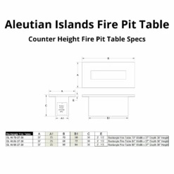 Modern Blaze Aleutian Islands Rectangular Concrete Counter Height Fire Pit Table -Dimplex Officials modern blaze aleutian islands rectangular concrete counter height fire pit table 28991658033246