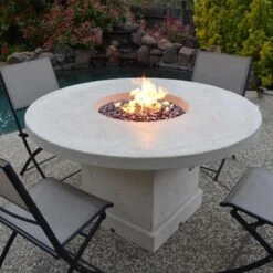 Modern Blaze Mt. Lassen 54-Inch Round Concrete Chat Height Fire Pit Table