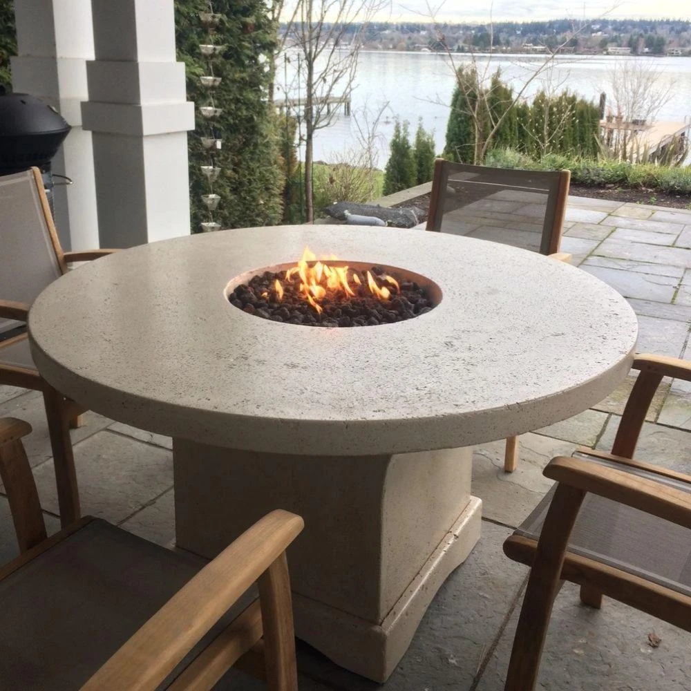 Modern Blaze Mt. Lassen 54-Inch Round Concrete Dining Height Fire Pit Table 4 Modern Blaze Mt. Lassen 54-Inch Round Concrete Dining Height Fire Pit Table - Image 4