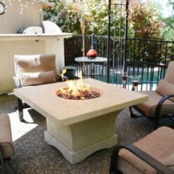 Modern Blaze Mt. Shasta 42-Inch Square Concrete Dining Height Fire Pit Table
