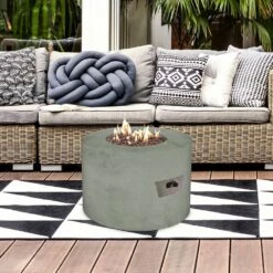 Modern Blaze Mt. St. Helens 36-Inch Round Concrete Gas Fire Pit -Dimplex Officials modern blaze mt st helens 36 inch round concrete gas fire pit 29442357723230