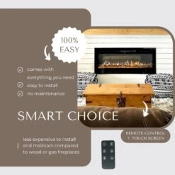 Modern Blaze Recessed / Wall Mounted Electric Fireplace With Multicolor Flame -Dimplex Officials modern blaze recessed wall mounted electric fireplace with multicolor flame 30355358679134