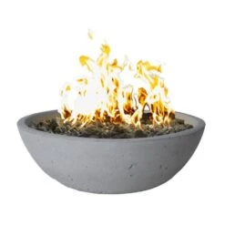 Modern Blaze Smooth Concrete Gas Fire Bowl - 27-Inch To 76-Inch Sizes