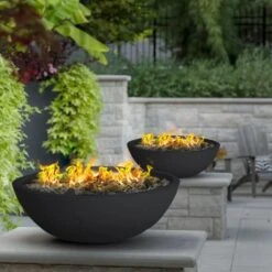 Modern Blaze Smooth Concrete Gas Fire Bowl - 27-Inch To 76-Inch Sizes -Dimplex Officials modern blaze round concrete gas fire bowl 27 inch to 76 inch sizes 29705733505118