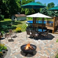 Modern Blaze Round Steel Fire Pit -Dimplex Officials modern blaze round steel fire pit 29705613475934