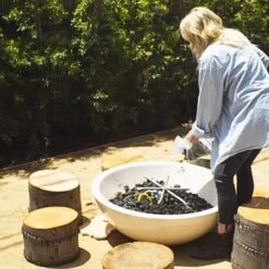 Modern Blaze Smooth Concrete Gas Fire Bowl - 27-Inch To 76-Inch Sizes -Dimplex Officials modern blaze smooth concrete gas fire bowl 27 inch to 76 inch sizes 29924574789726