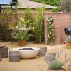 Modern Blaze Smooth Concrete Gas Fire Bowl - 27-Inch To 76-Inch Sizes -Dimplex Officials modern blaze smooth concrete gas fire bowl 27 inch to 76 inch sizes 29924575019102