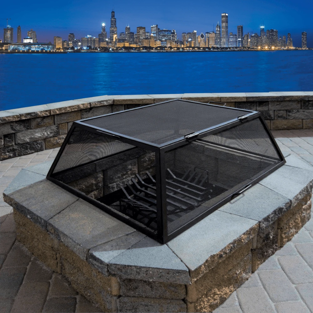 Modern Blaze Square Steel Fire Pit Screens 2 Modern Blaze Square Steel Fire Pit Screens - Image 2