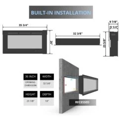 Modern Flames Redstone 36-Inch Built-in Electric Fireplace Insert (RS-3626) -Dimplex Officials modern flames redstone 36 inch built in electric fireplace insert rs 3626 rs 3626 850011491249 29935097544798