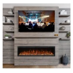 Modern Flames Allwood Fireplace Wall System For Spectrum Slimline Electric Fireplace -Dimplex Officials modern flames spectrum slimline allwood fireplace media wall system 28757609545822