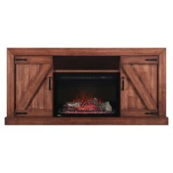 Napoleon Lambert TV Stand With Electric Fireplace For 72-Inch TV's - Rustic Wood (NEFP27-0519RW)