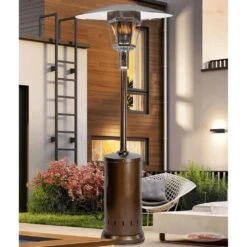 RADtec Real Flame 96-Inch Tall Antique Bronze Propane Patio Heater (RF2-MT-ANT-BRZ) -Dimplex Officials radtec allure series real flame antique bronze propane patio heater rf ab 680665953189 28491746377822