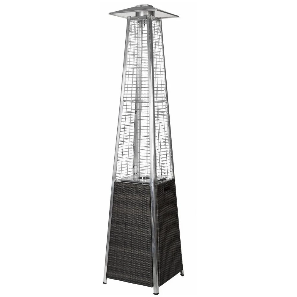 RADtec Tower Flame 89-Inch Tall Black & Grey Wicker Propane Patio Heater (TF1-WK-BLK-GRY) 1 RADtec Tower Flame 89-Inch Tall Black & Grey Wicker Propane Patio Heater (TF1-WK-BLK-GRY)