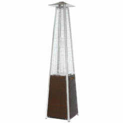 RADtec Tower Flame 89-Inch Tall Brown Wicker Propane Patio Heater (TF3-WK-DRK-BRN)