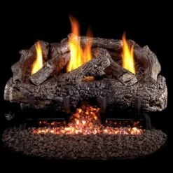 Real Fyre Charred Frontier Oak Vent-Free Gas Log Set Insert