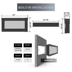 Sierra Flame 42-Inch Smart Electric Fireplace Insert With Steel Frame (INS-FM-34) 10 Sierra Flame 42-Inch Smart Electric Fireplace Insert With Steel Frame (INS-FM-34) -Dimplex Officials sierra flame 42 electric fireplace insert with steel frame ins fm 34 ins fm 34 628451612438 29938226790494