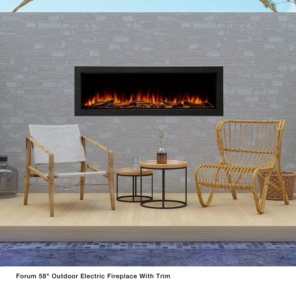 Simplifire Forum Built-In Outdoor Electric Fireplace With Trim Kit - No Heat 12 Simplifire Forum Built-In Outdoor Electric Fireplace With Trim Kit - No Heat - Image 12