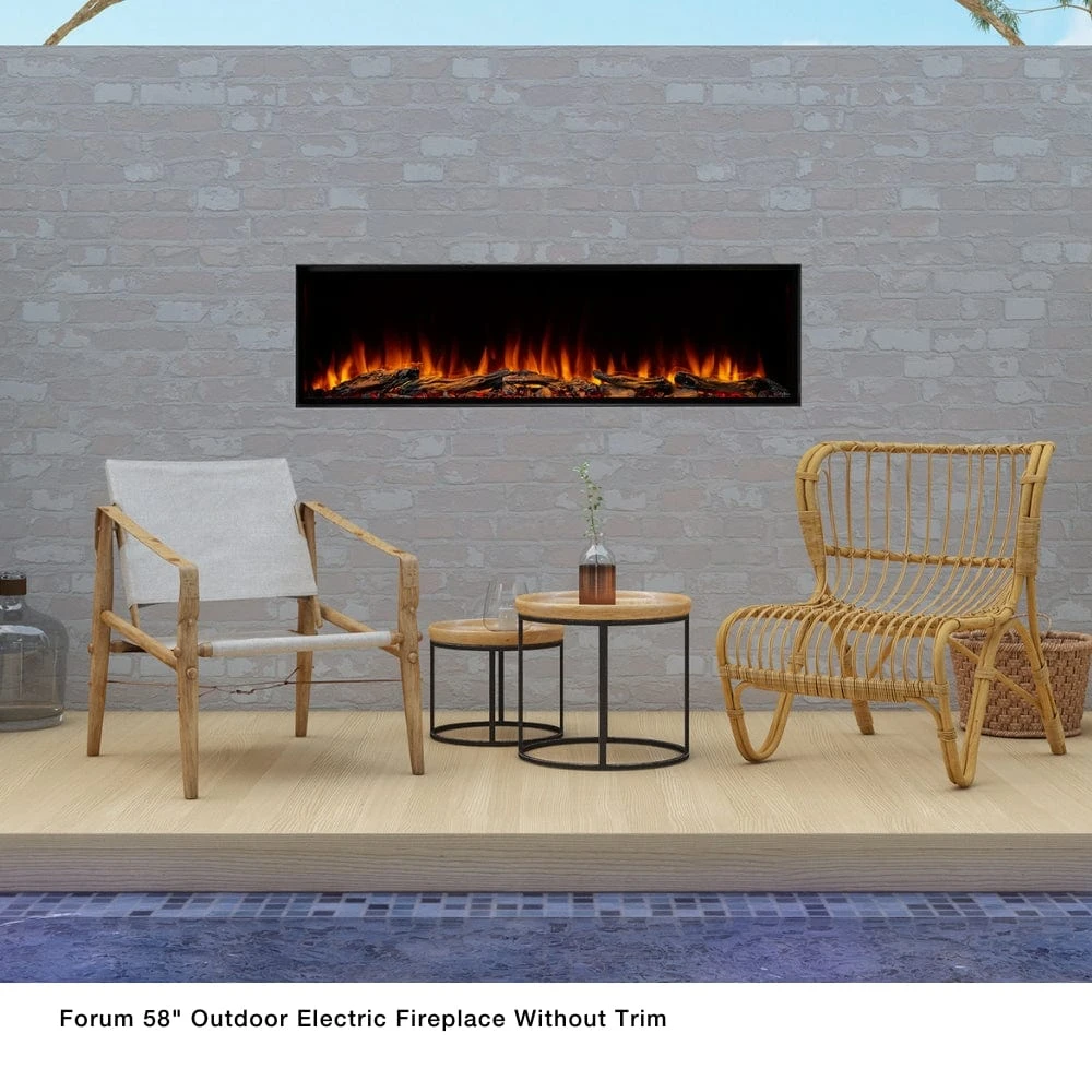 Simplifire Forum Built-In Outdoor Electric Fireplace With Trim Kit - No Heat 11 Simplifire Forum Built-In Outdoor Electric Fireplace With Trim Kit - No Heat - Image 11