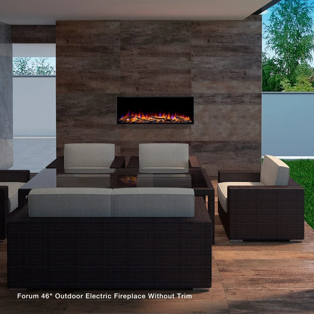 Simplifire Forum Built-In Outdoor Electric Fireplace With Trim Kit - No Heat 4 Simplifire Forum Built-In Outdoor Electric Fireplace With Trim Kit - No Heat - Image 4
